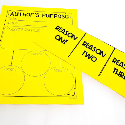 Author's purpose anchor chart, author's purpose activities, printables, and more!  Tips and tricks for teaching students to determine the author's main purpose for writing a text, including what an author want to answer, explain, or describe.