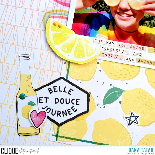 Summer Scrapbook Layout with Lemon Die-Cut Embellishments