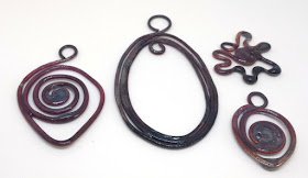 Copper links: wire, Thompson enamel, metal working, ooak jewelry :: All Pretty Things