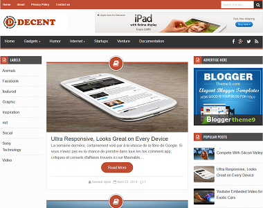  Decent Blogger Template was previously published on btheme Decent Blogger Template