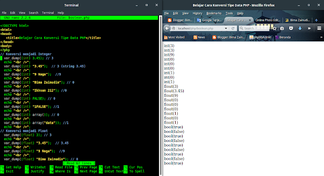 Belajar PHP Part 22 : Mengubah Tipe Data PHP (Type Juggling dan Type Casting)