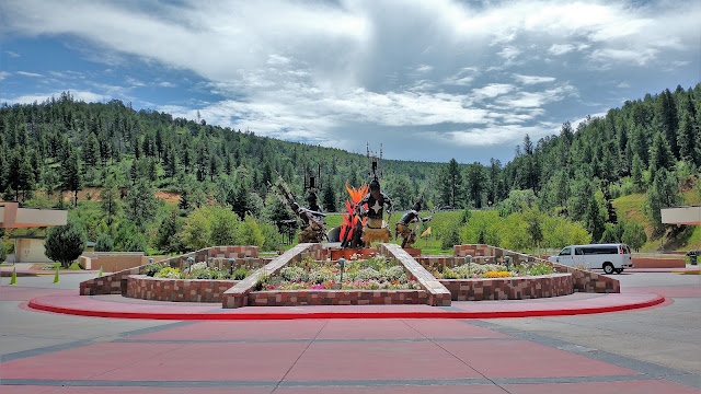 Ga'an Crown Dancers art installation, Inn of the Mountain Gods, Mescalero, New Mexico. August 2021. Credit: Mzuriana.