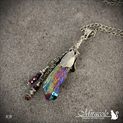 Miracolo, kwarc tytanowy, rainbow quartz, titanium quartz, Flame Aura Quartz