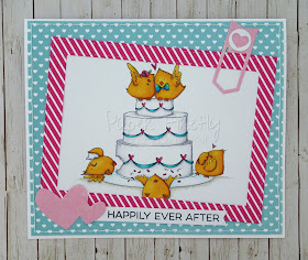 Wedding card using Stamping Bella wedding chicks