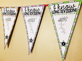 long division math pennant activity