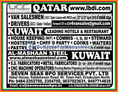 Kuwait & Qatar Job vacancies