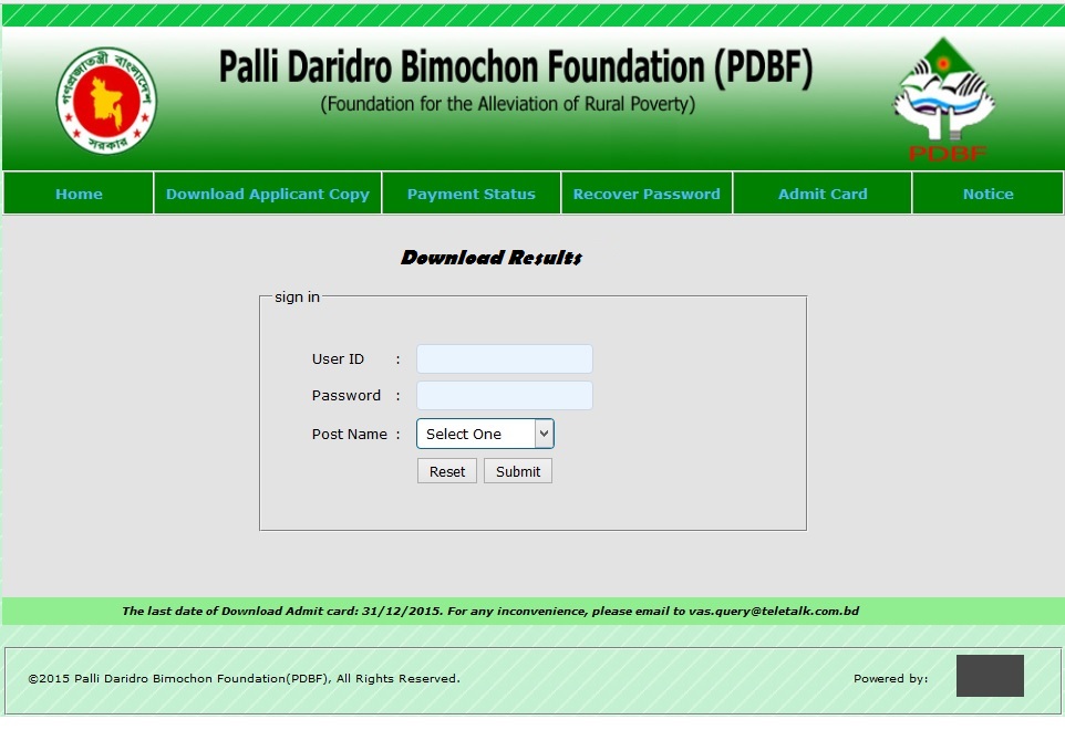 Palli Daridro Bimochon Foundation(PDBF) Assistant Accounts Officer and Field Organizer exam results