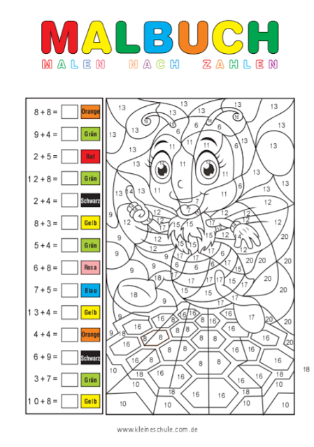 Matheaufgaben für 1. Klasse Grundschule - Zahlenraum bis 20 - Tipss und Vorlagen