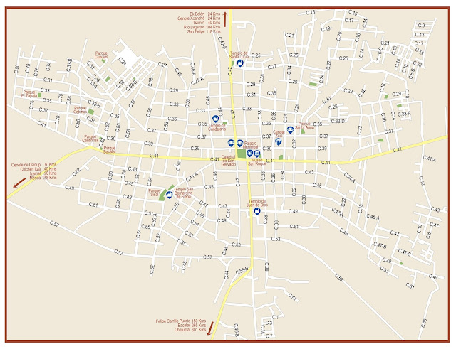 Mapa de Valladolid, Yucatan