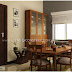 Simple Kerala dining room with crockery shelf