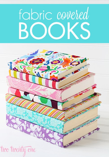 http://www.twotwentyone.net/2013/07/fabric-covered-books/