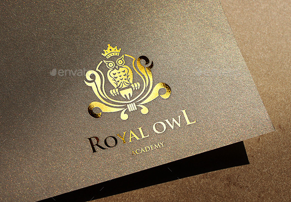  royal owl logo crest template