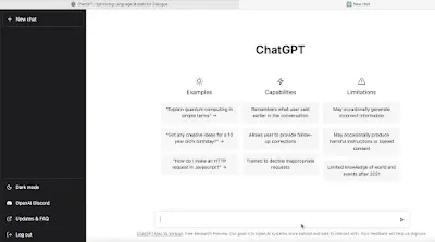 ChatGPT dashboard