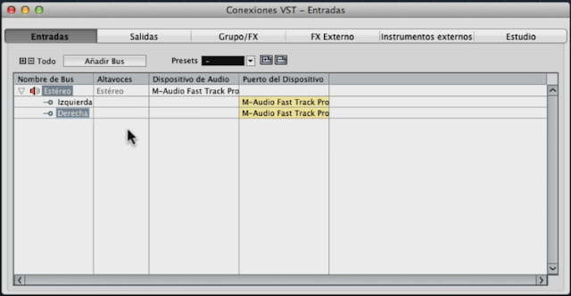 cubase tutorial, configurar las entradas y salidas de cubase