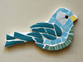 Pique assiette Mosaic Bird by Jeanne Selep