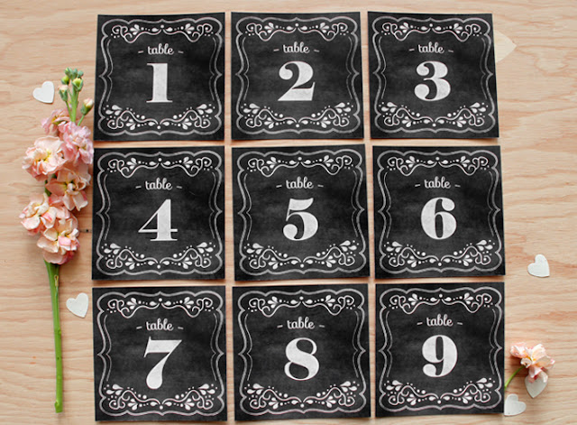 Chalkboard Table Numbers for Weddings