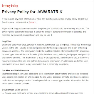 Cara Membuat Privacy Policy Di Blog