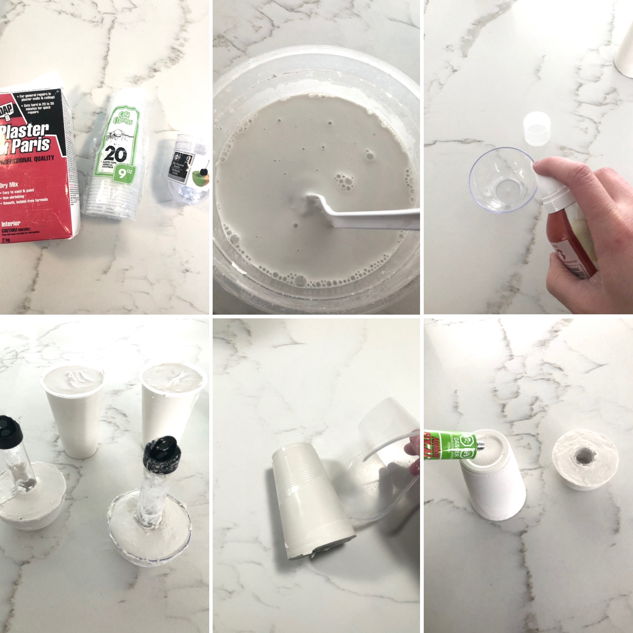 DIY Mid Century Plaster Candlestick Holders