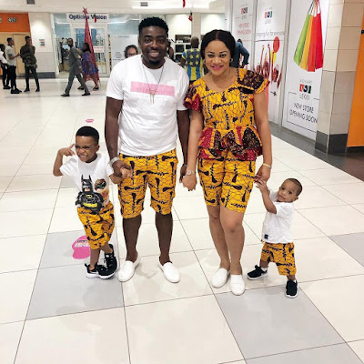 Actress Uchenna Nnanna,her husband and kids in adorable family photos