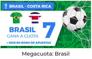 Paston Megacuota Mundial 2018 Brasil gana Costa Rica 22 junio