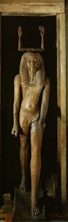 2060 -1780 Statue du ka de Hor I Aouibrê, bois doré à la feuille et pierres dures, Dahchour, XIIIè Dynastie, Egypte Antique
