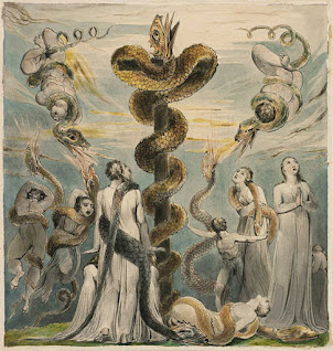 Sagrado Masculino, Falicismo, Falismo, Falo, Deuses Fálicos, Santos Fálicos - Moisés Erigindo a Serpente de Bronze, de William Blake