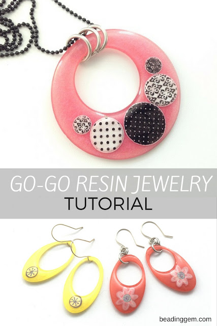 retro go go resin jewelry tutorial