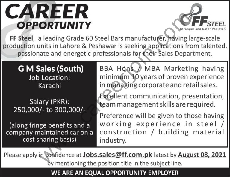 Jobs in FF Steel Pvt Ltd