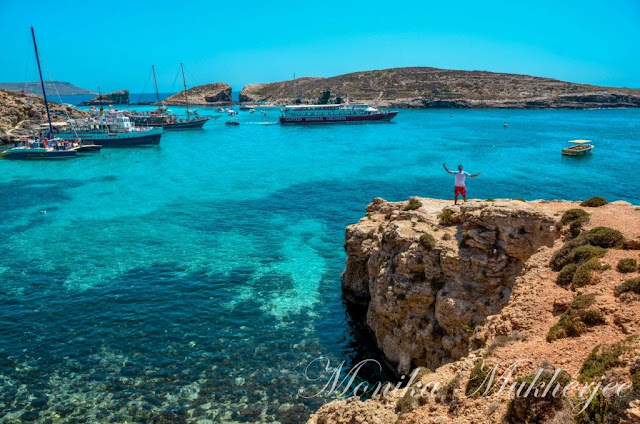 Comino Island Blue Lagoon Malta by Monika Mukherjee