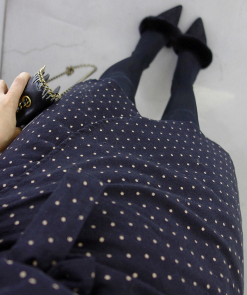 Belted Dot Print Dress