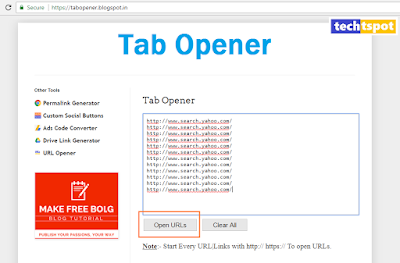 How To Use tabopener.blogspot.com 1