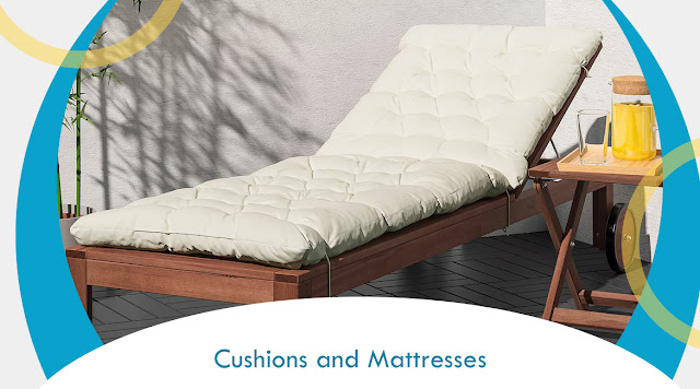 cushions and Mattresses in sun Lounger