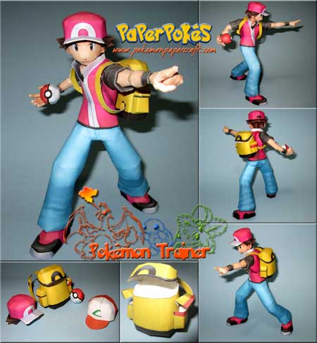 Pokemon Trainer Papercraft Ash Ketchum