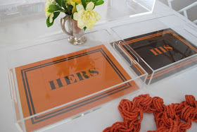 Lucite trays with laminated insert