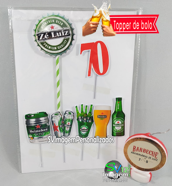 Heineken Festa Boteco dica decoração , os preços mais baratos para personalizados topper para bolo