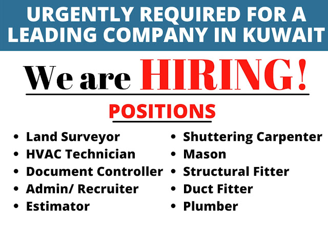 Jobs in Kuwait - Urgently required