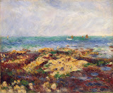 Low Tide at Yport by Pierre-Auguste Renoir - Landscape Paintings from Hermitage Museum