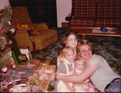 Christmas 1977 Julie, Trica jen and Carey