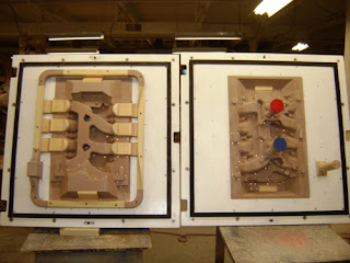 cope and drag pattern used in foundry manufacturing workshop