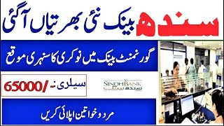 Today Banking Jobs in Sindh Bank - www.sindhbank.com.pk Jobs 2023