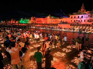 Only 5 lakh 84 thousand lamps were lit at different ghats of Sariu