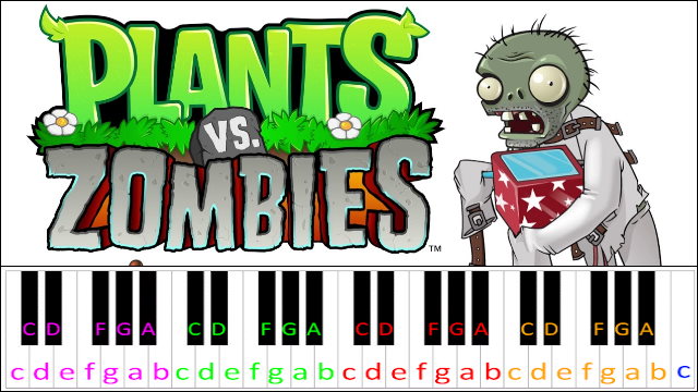 Rigor Mormist (Plants Vs. Zombies) Piano / Keyboard Easy Letter Notes for Beginners