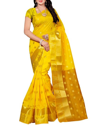 Yellow Kanjivaram Saree Online