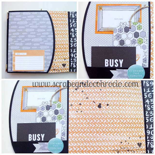 Mini album encuadernación en espina scrapbooking