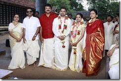 balachandramenon son akhil vinayak wedding photo