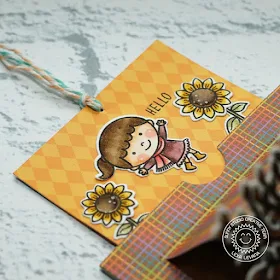Sunny Studio Stamps: Fall Kiddos Happy Harvest Sliding Window Friendship Slider Card by Lexa Levana
