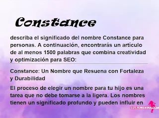 significado del nombre Constance