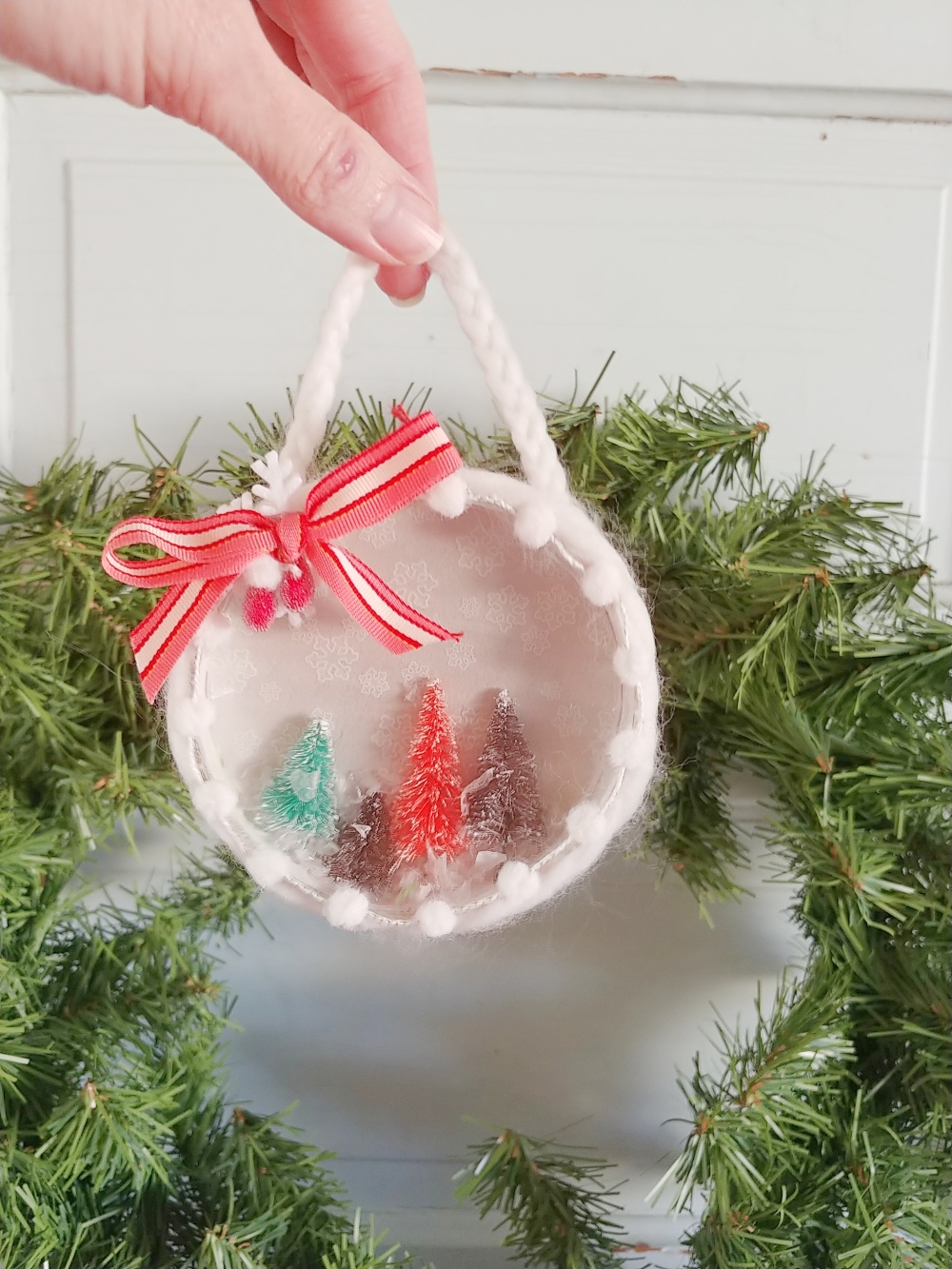 Snow Globe Ornaments From Recycled Ice Cream Lids!