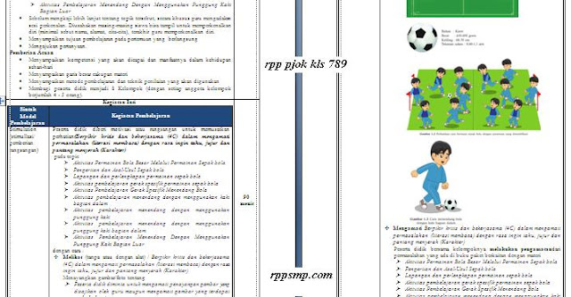 Download Rpp PJOK Smp Kelas 7 8 9 Kurikulum 2013 Revisi 2017 dan Revisi 2020 1 Lembar Semester 1 2 Ganjil dan Genap Lengkap Silabus Promes Prota Dll