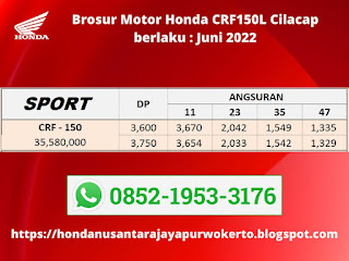 Brosur Motor Honda CRF150L Cilacap Juni 2022